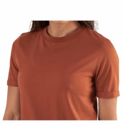 Ria Ss Fold Up Solid Tee Beige