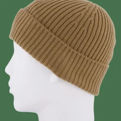 Rib Knit Brushed Wool Beanie Brown Dpc