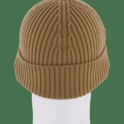 Rib Knit Brushed Wool Beanie Brown Dpc