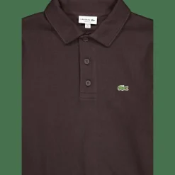 Ribbed Cotton Polo Collar Swea Brown Skb