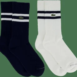 Ribbed Cotton Socks Navy Blue/white Hhw