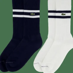 Ribbed Cotton Socks Navy Blue/white Hhw