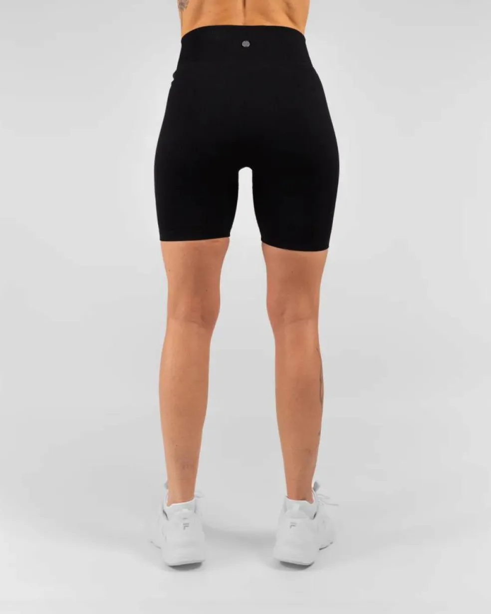 Ribbed Seamless Biker Shorts Black