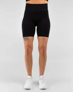 Ribbed Seamless Biker Shorts Black