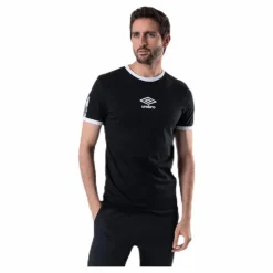 Ringer Taped Logo Tee Black