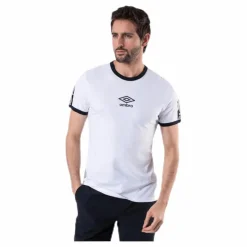 Ringer Taped Logo Tee White