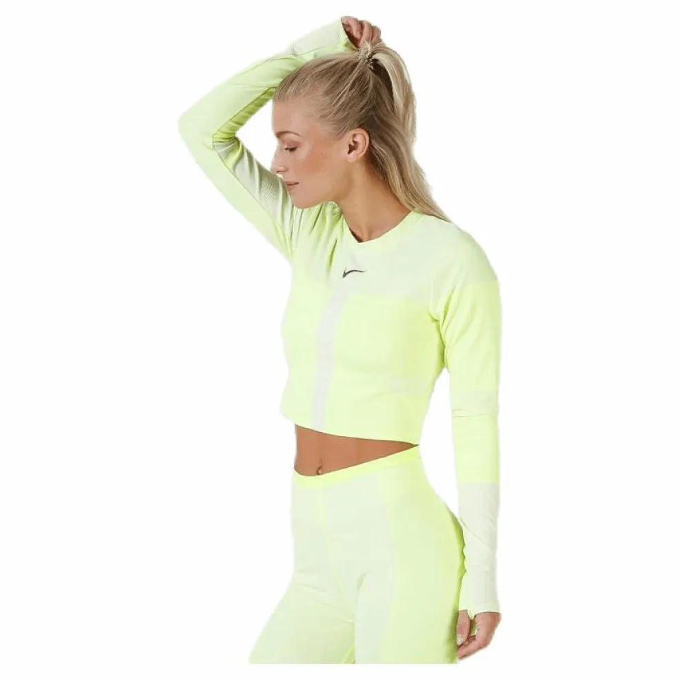 Run Tech Pack Knit Top LS White/Green