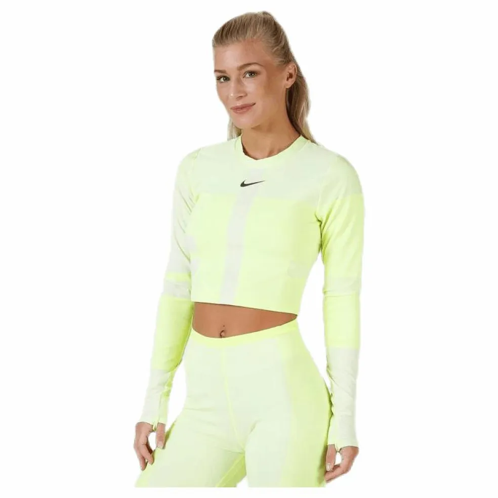 Run Tech Pack Knit Top LS White/Green