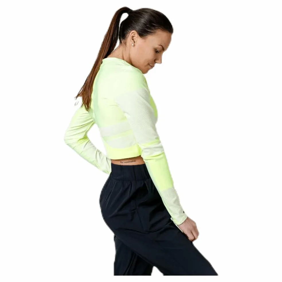 Run Tech Pack Knit Top LS White/Green