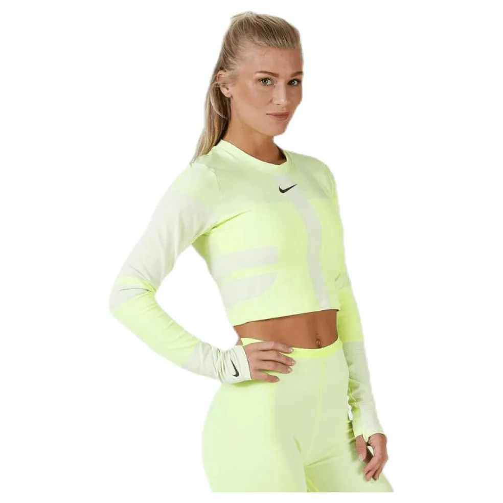 Run Tech Pack Knit Top LS White/Green