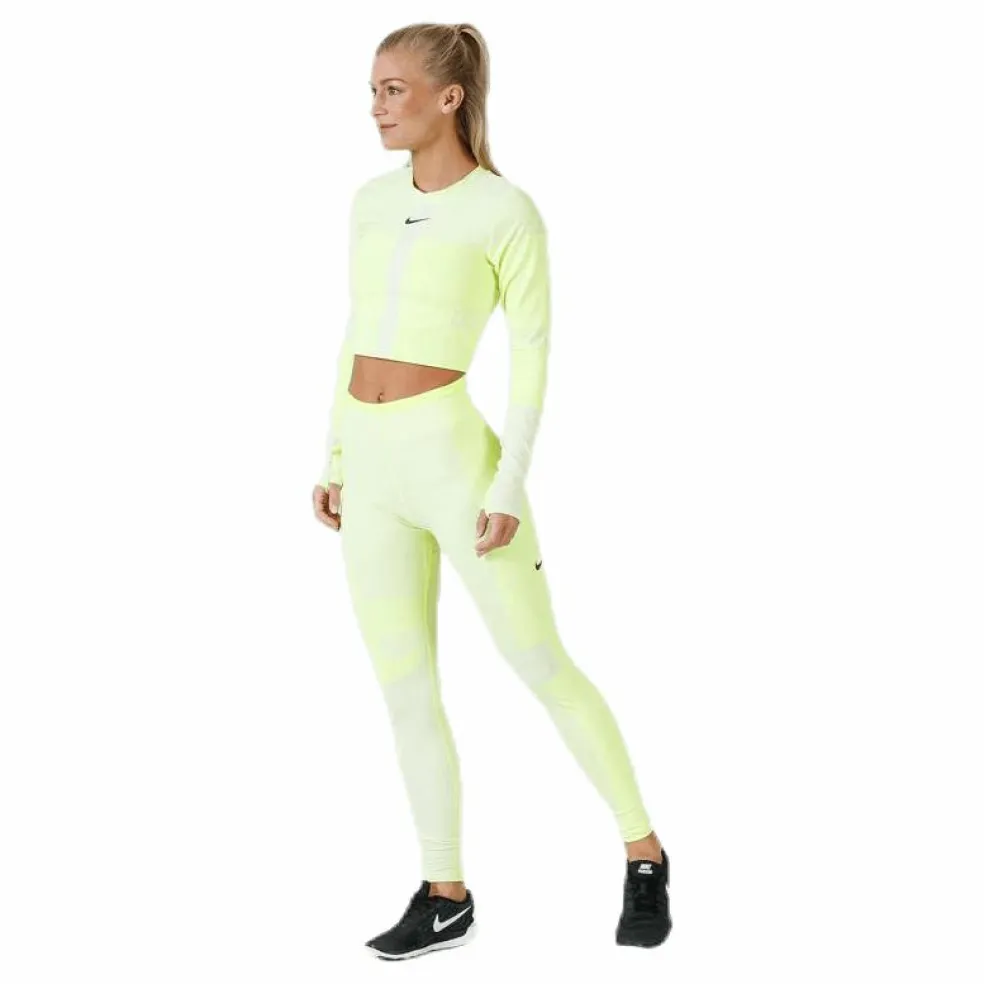 Run Tech Pack Knit Top LS White/Green