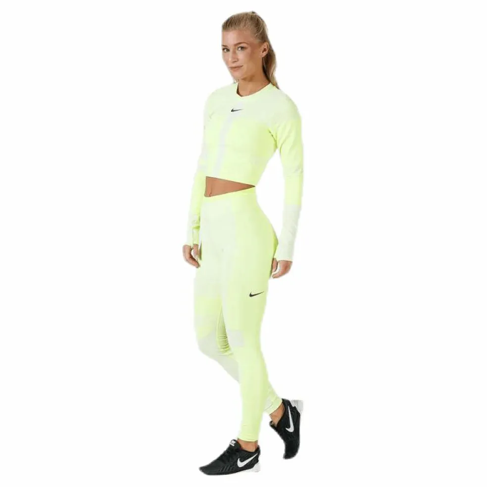 Run Tech Pack Knit Top LS White/Green