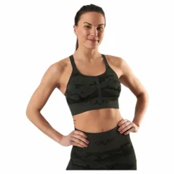Seamless Camo Sports Bra Patterned/Black