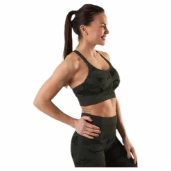 Seamless Camo Sports Bra Patterned/Black