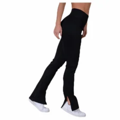Seamless Rib Slit Pants Black