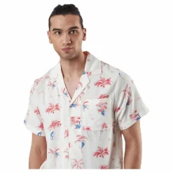 Shirt Short Sleeve Marstrand Monkey Trees White