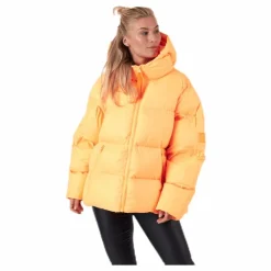Short Padded Hood Jacket Orange