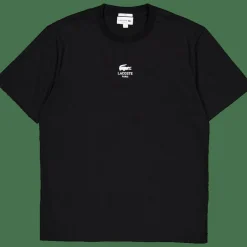 Signature Print Cotton T-shirt Black