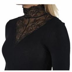 Siri Ls T-Neck Top Black