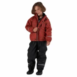 Skur Fodrat regnställ Orange/Black/Red