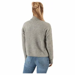 Skyla Ls Roll Neck Wool Knit Grey