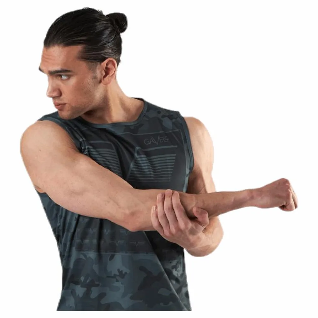 Sniper Green Sleeveless Tee Patterned/Green