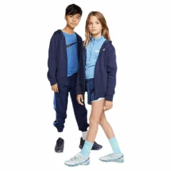 Sportswear Club Big Kids' Full-Zip Hoodie MIDNIGHT NAVY/MIDNIGHT NAVY/WHITE