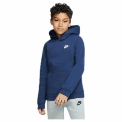 Sportswear Club Big Kids' Pullover Hoodie MIDNIGHT NAVY/WHITE