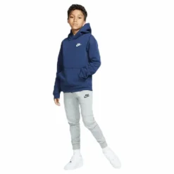 Sportswear Club Big Kids' Pullover Hoodie MIDNIGHT NAVY/WHITE