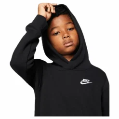 Sportswear Club Big Kids' Pullover Hoodie BLACK/WHITE