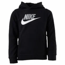 Sportswear Club Fleece Big Kids’ Pullover Hoodie BLACK/LT SMOKE GREY