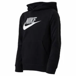 Sportswear Club Fleece Big Kids’ Pullover Hoodie BLACK/LT SMOKE GREY