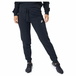 Sportswear Club Fleece Women's Mid-Rise Pants BLACK/WHITE