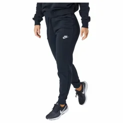 Sportswear Club Fleece Women's Mid-Rise Pants BLACK/WHITE