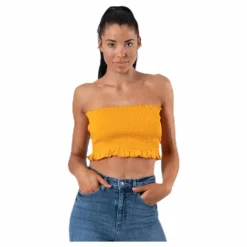 Sunny Bandeau Smock Top Yellow