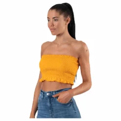Sunny Bandeau Smock Top Yellow