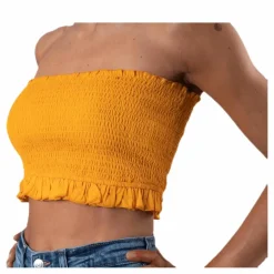 Sunny Bandeau Smock Top Yellow