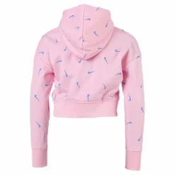 Swooshfetti Crop Hoodie Junior Pink/Blue