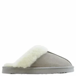 Tamara W Warm Leather Slipper Chateau Gray