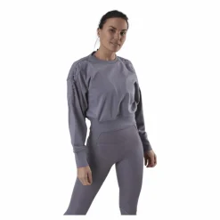 Therma Cropped Fleece LS Crew Purple