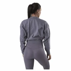 Therma Cropped Fleece LS Crew Purple