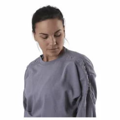 Therma Cropped Fleece LS Crew Purple