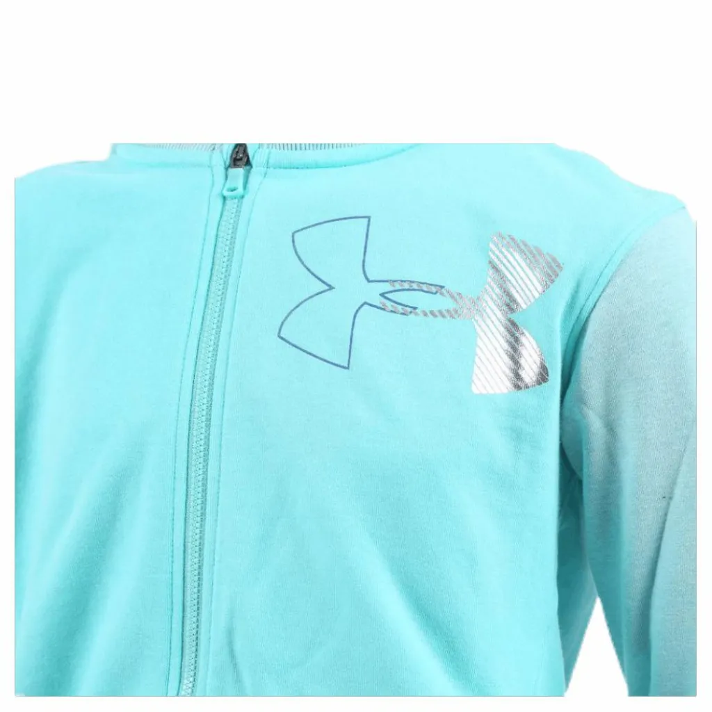 Threadborne Girls Terry Full Zip Blue/White