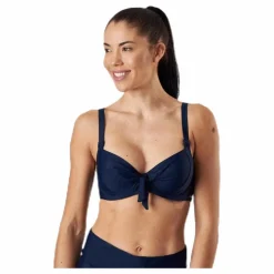 Twisted Solid Unique Wire Bra Blue