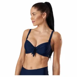Twisted Solid Unique Wire Bra Blue