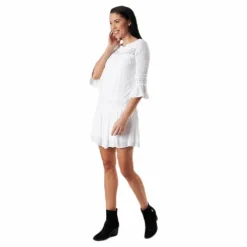Tyra 3/4 Flare Short Dress Wvn White