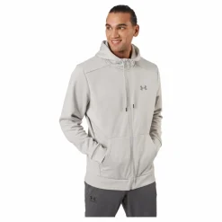 Ua Armour Fleece Fz Hoodie Ghost Gray