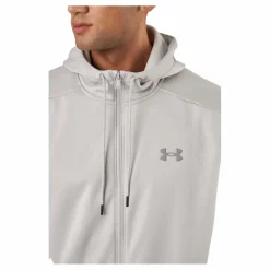 Ua Armour Fleece Fz Hoodie Ghost Gray