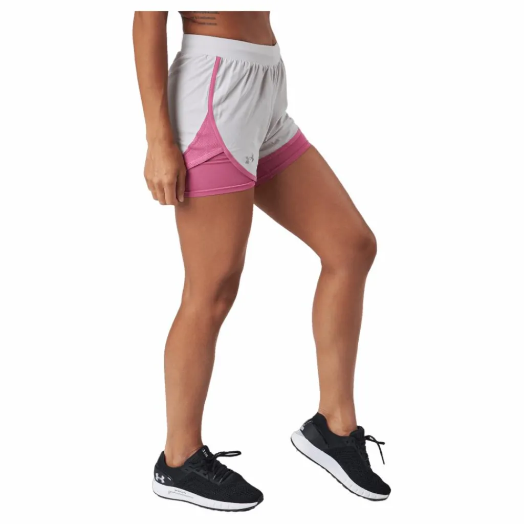 Ua Fly By Elite 2-in-1 Short Ghost Gray