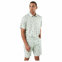 Ultimate365 Allover Print Golf Polo Shirt Linen Green / Shadow Green / Impact Yellow